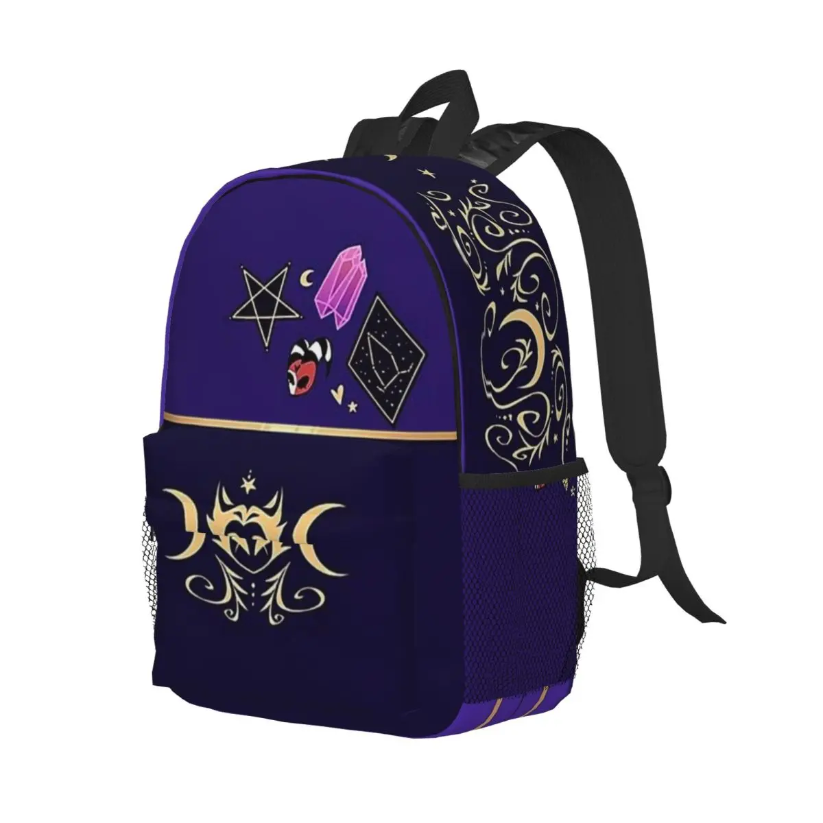 Helluva Boss - Stolas Novo padrão elegante bolsa escolar estampada mochila leve de 15 polegadas