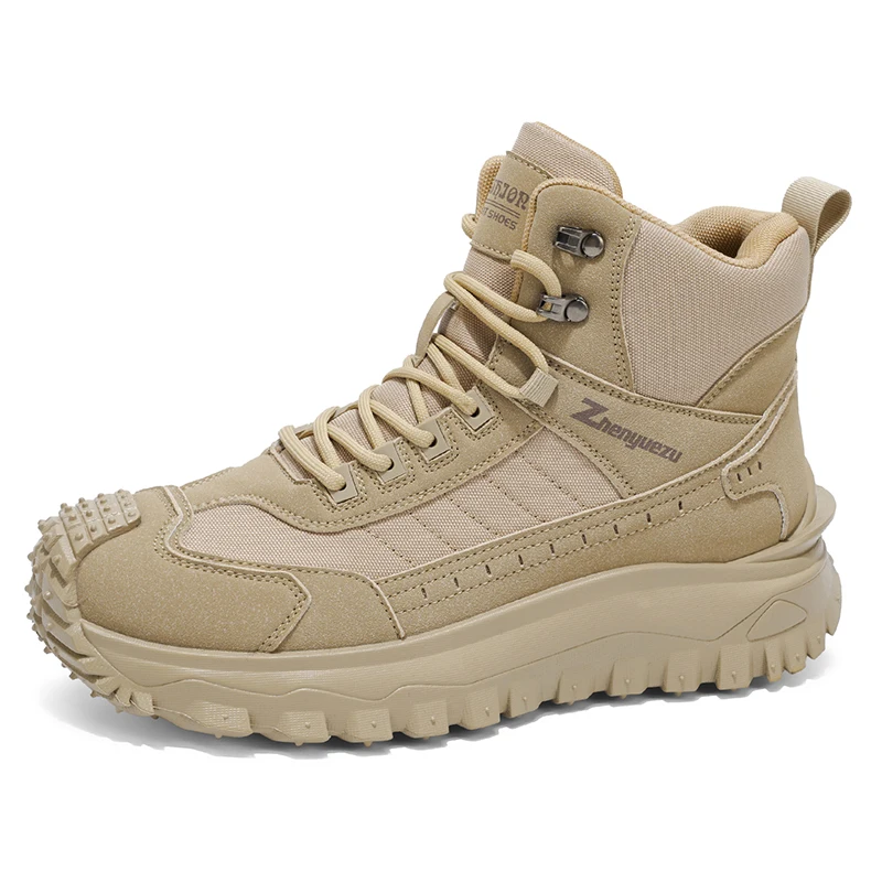 Men's Hiking Shoes Suede Canvas Outdoor Boots Wear-resistant Men Trekking Walking Hunting Tactical Sneakers