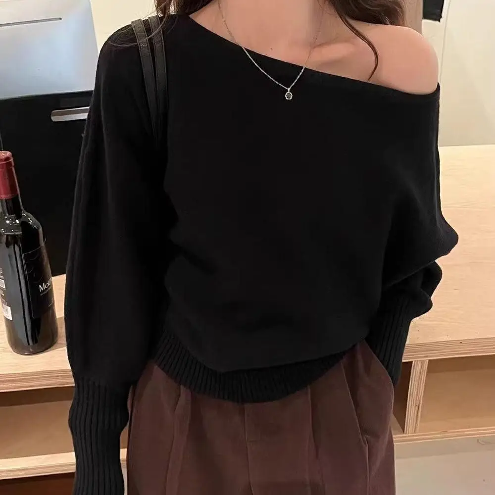 

Модный вязаный топ с длинными рукавами, тонкий свободный вязаный кардиган с открытыми плечами, пляжный топ для пляжного отдыха