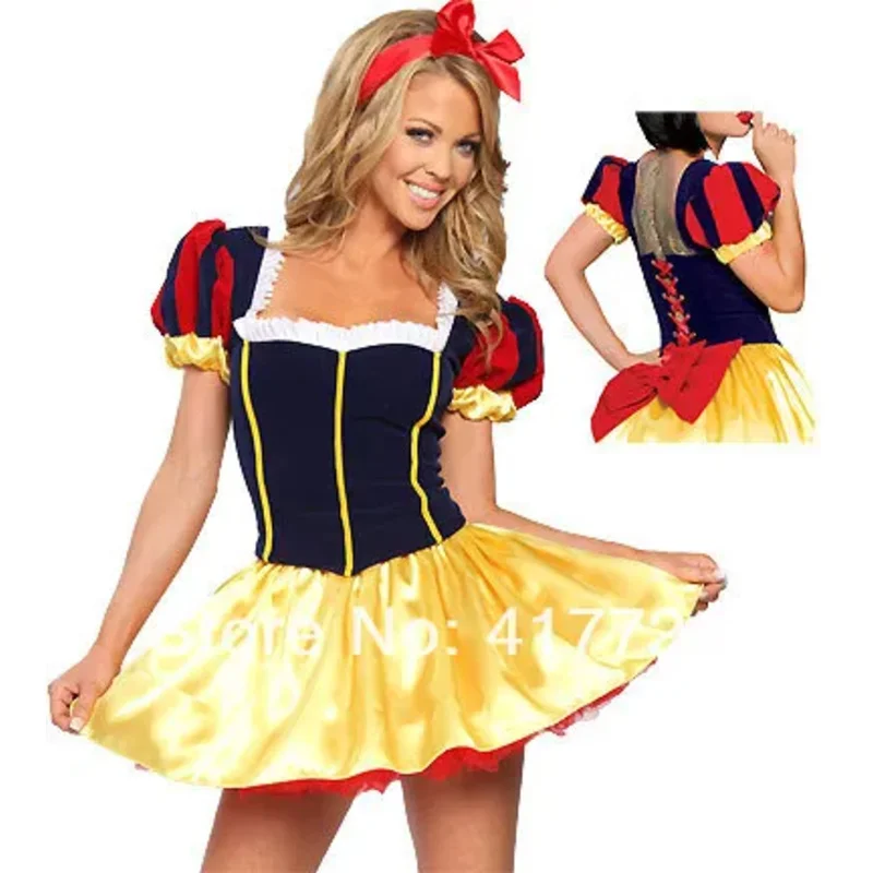 Hot Sexy Adult Snow White Costume Carnival Halloween Costumes For Women Fairy tale Clothes Dress