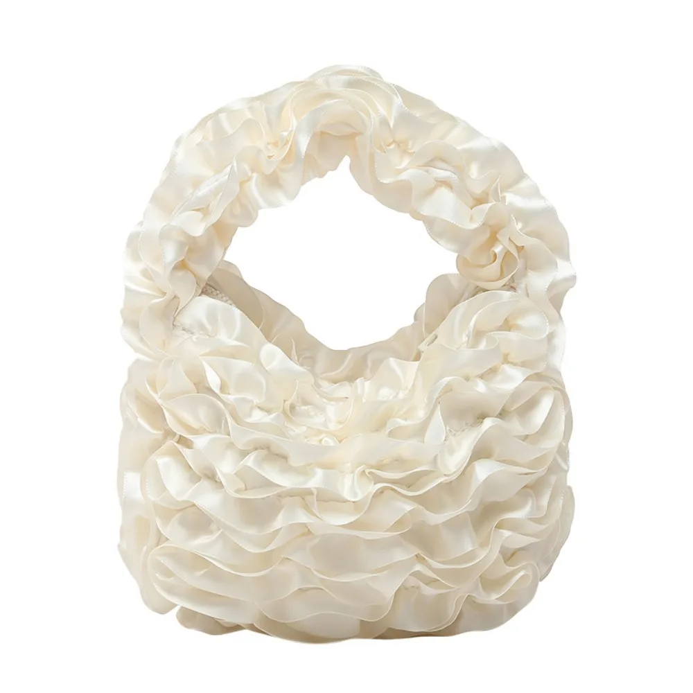 

Роскошная мягкая и легкая элегантная сумка-клатч с розовыми лепестками, кружевными складками и пэчворком из кружева Cloud, для девушек