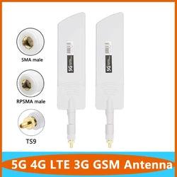 Wideband 5G 4G LTE 3G GSM TS9 SMA ตัวผู้ Router เสาอากาศภายนอก Omni WiFi Whip เสาอากาศรับสัญญาณสูงการ์ดเครือข่ายไร้สาย