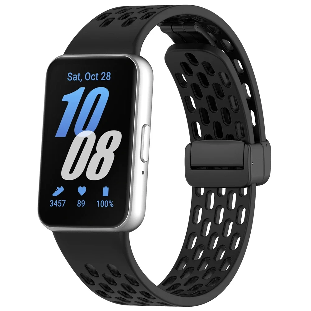 Magnetisches Sport-Silikonband mit D-Schnalle für Samsung Galaxy Fit 3 Fit3 SM-R390, Ersatzarmband, Armband, Zubehör – Detail 15