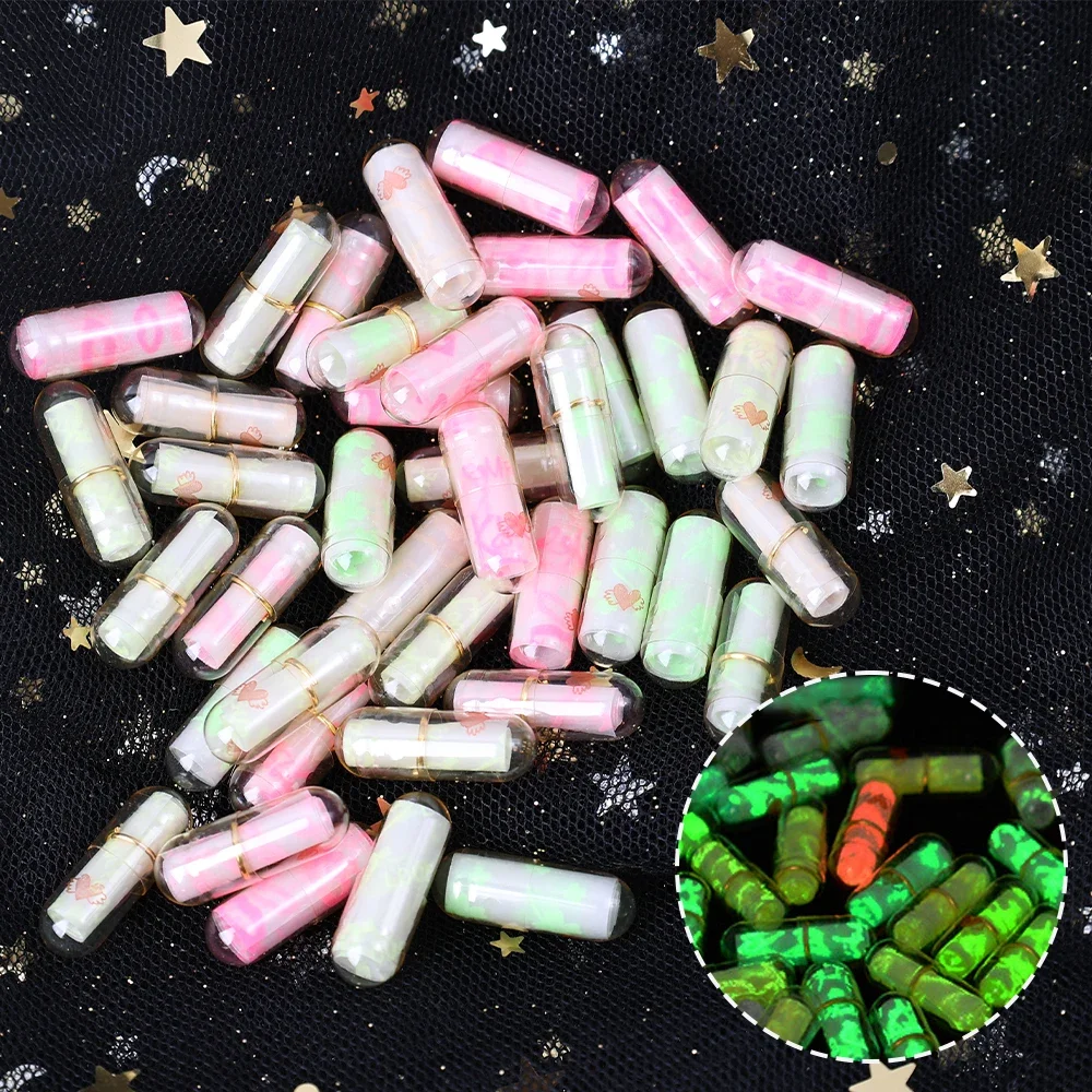 100Pcs Luminous Message Capsule Message In Bottle Mini Wish Paper Note Transparent Capsule Letter Love Pill Valentine Party Gift