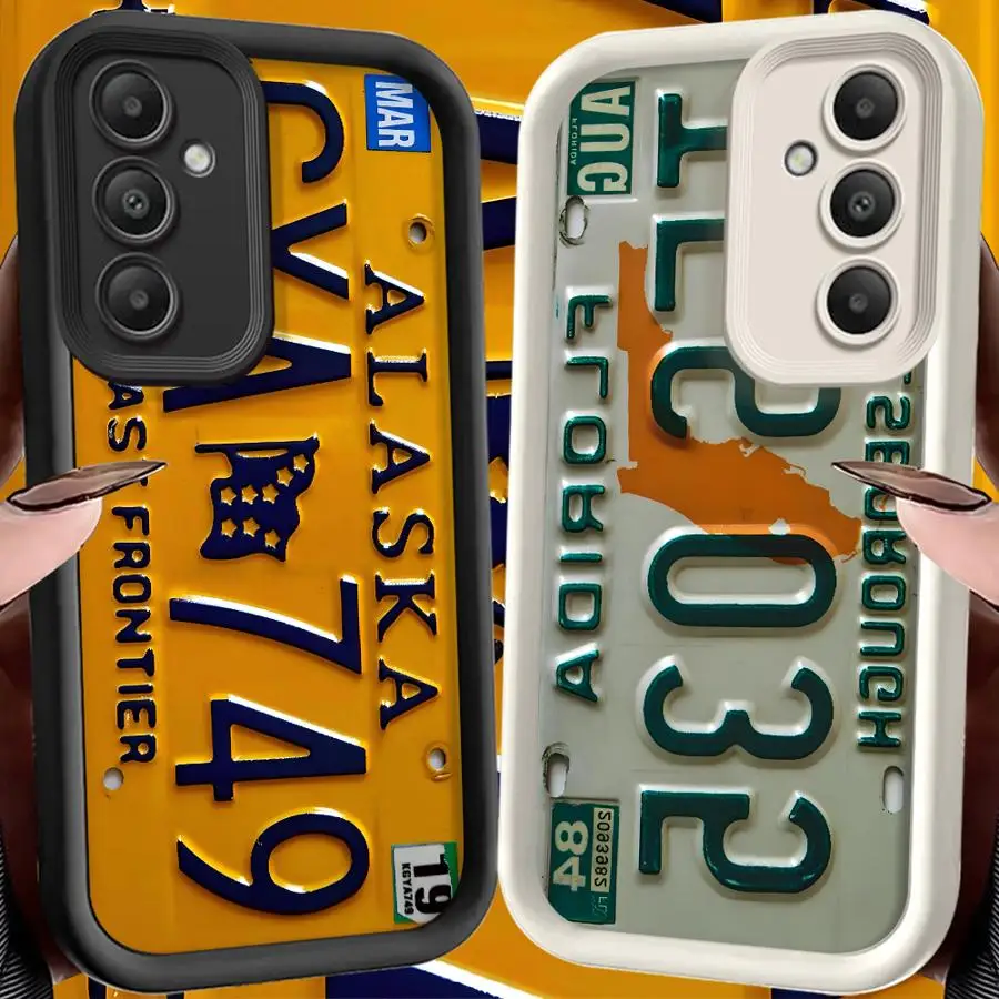 Vehicle License Plate Phone Cover Case for Samsung Galaxy S26 Ultra S24 Plus S20FE S24Ultra S21 S25 Edge S22 S25 S23 FE