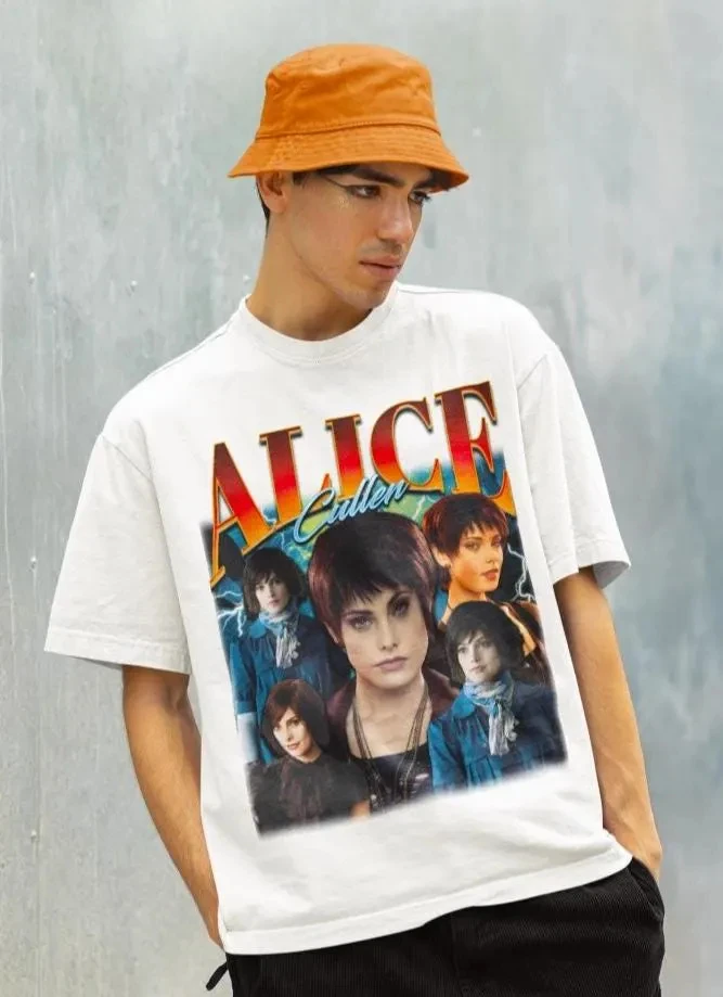 Alice Cullen Shirt Amerikaanse actrices, Vampire Movie Shirt Zomer los en ademend T-shirt voor heren en dames