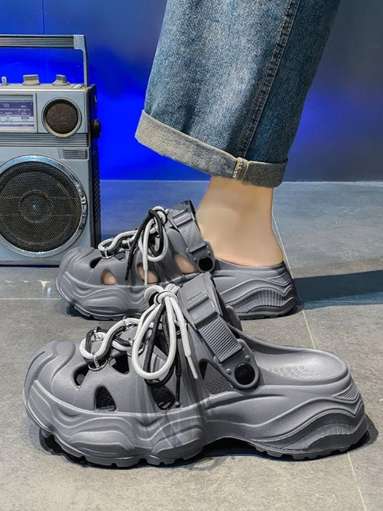 

Туфли с закрытым носком и ремешками на платформе. Купить мужские сандалии. Роскошные дизайнерские туфли 2024. Летний тренд на открытом воздухе. Новый дизайн. 39, мужская обувь.