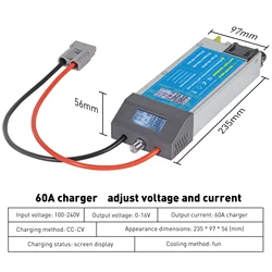 12v Battery Charge 50A 60A 85A 14.6v Lifepo4 Charger 100Ah Car Fast Charge Lithium Battery Charger 12.6V High Power Adapter