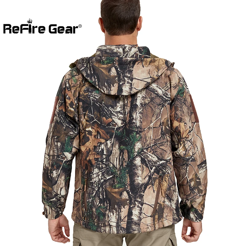 Chaqueta de caza impermeable camuflaje – Forro polar cortavientos - imagen 2