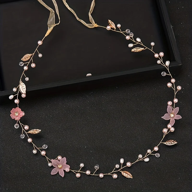 Crystal Leaf Headband Rhinestone Flower Headband Hair Vine Band Tiara For Women Bridal Wedding Hair Accessories Jewelry Headband image 2