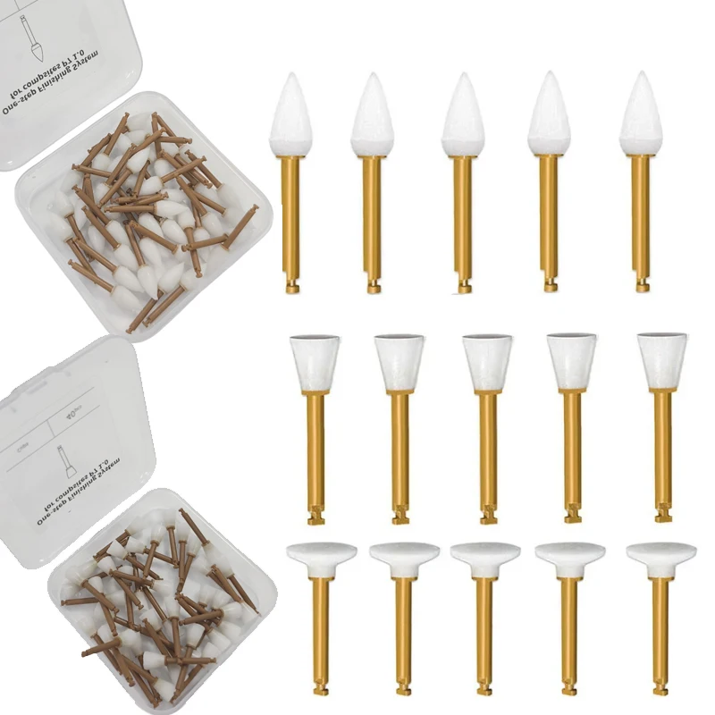 

40 шт. Набор для полировки и финишной обработки стоматологических композитов: полировальные чашки/наконечники/диски, одноступенчатые, для улучшения шлифовки, с хвостовиком RA