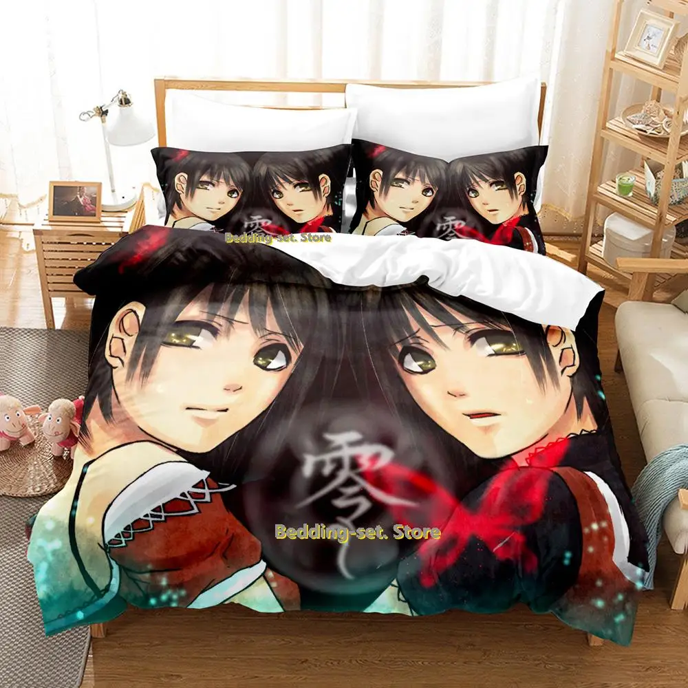 Game Fatal Frame Bedding Set Single Twin Full Queen King Size Bed Set Adult Kid Bedroom Duvetcover Sets 3D Anime Bed Sheet Set