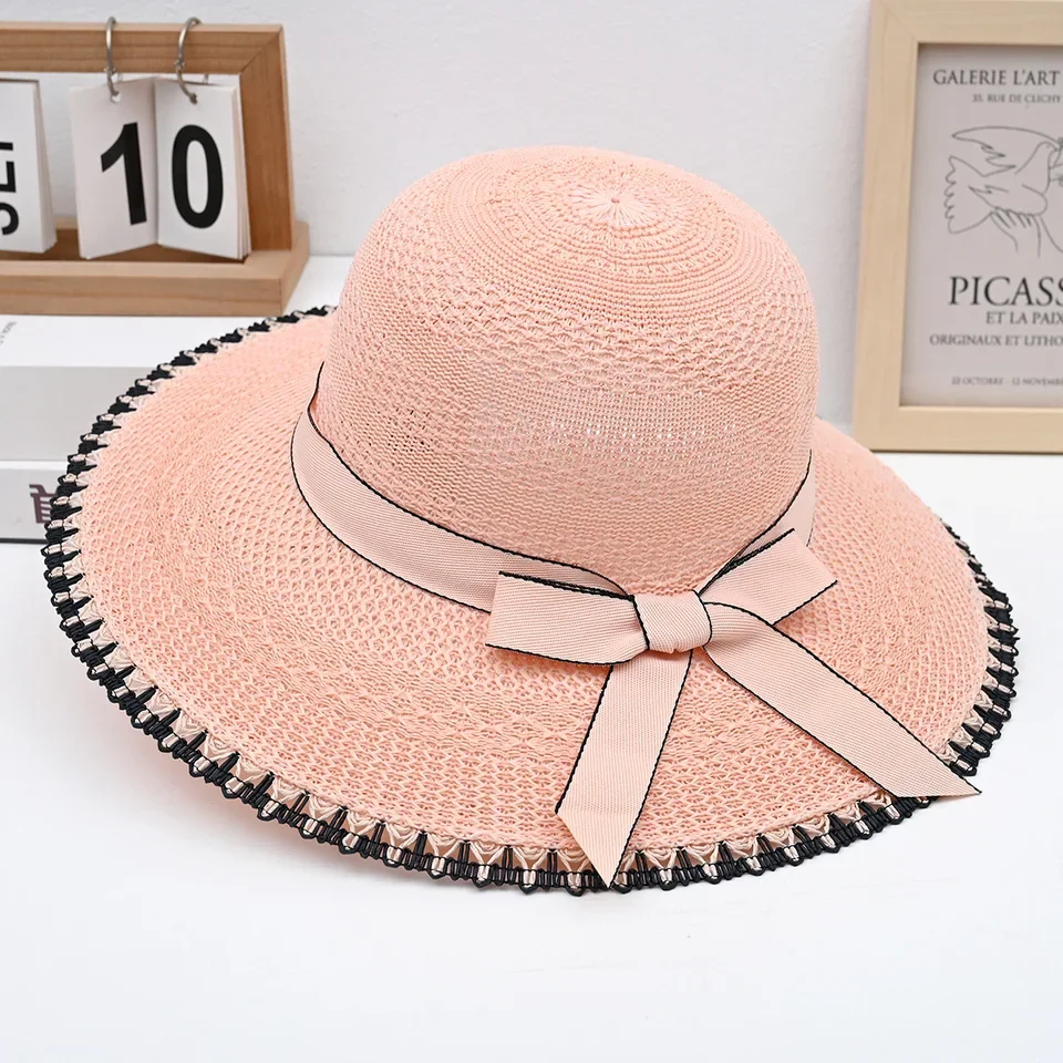 

Summer New Fashion Women's Straw Hat - Wide Brim Beach Hat UV screen Shade Hat