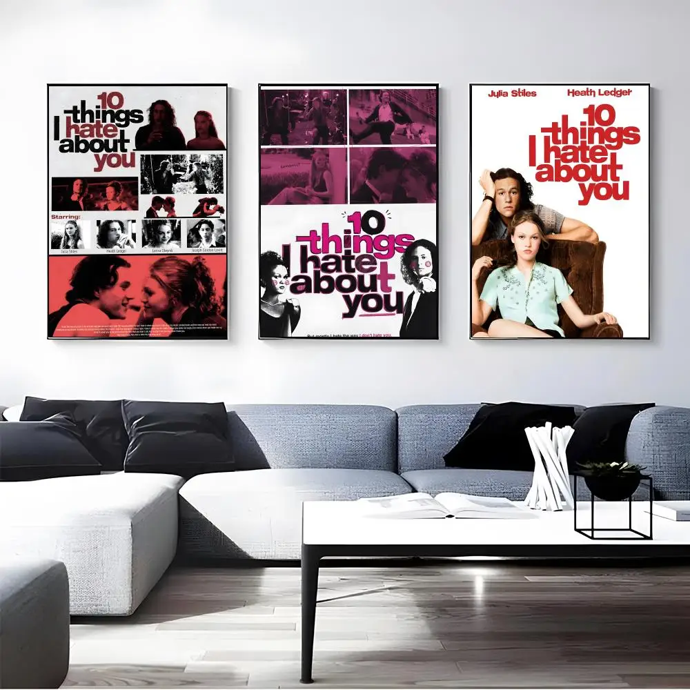 Movie 10 Things I Hate About You Poster Self-adhesive Art Waterproof Paper Sticker Coffee House Bar Room Wall Decor