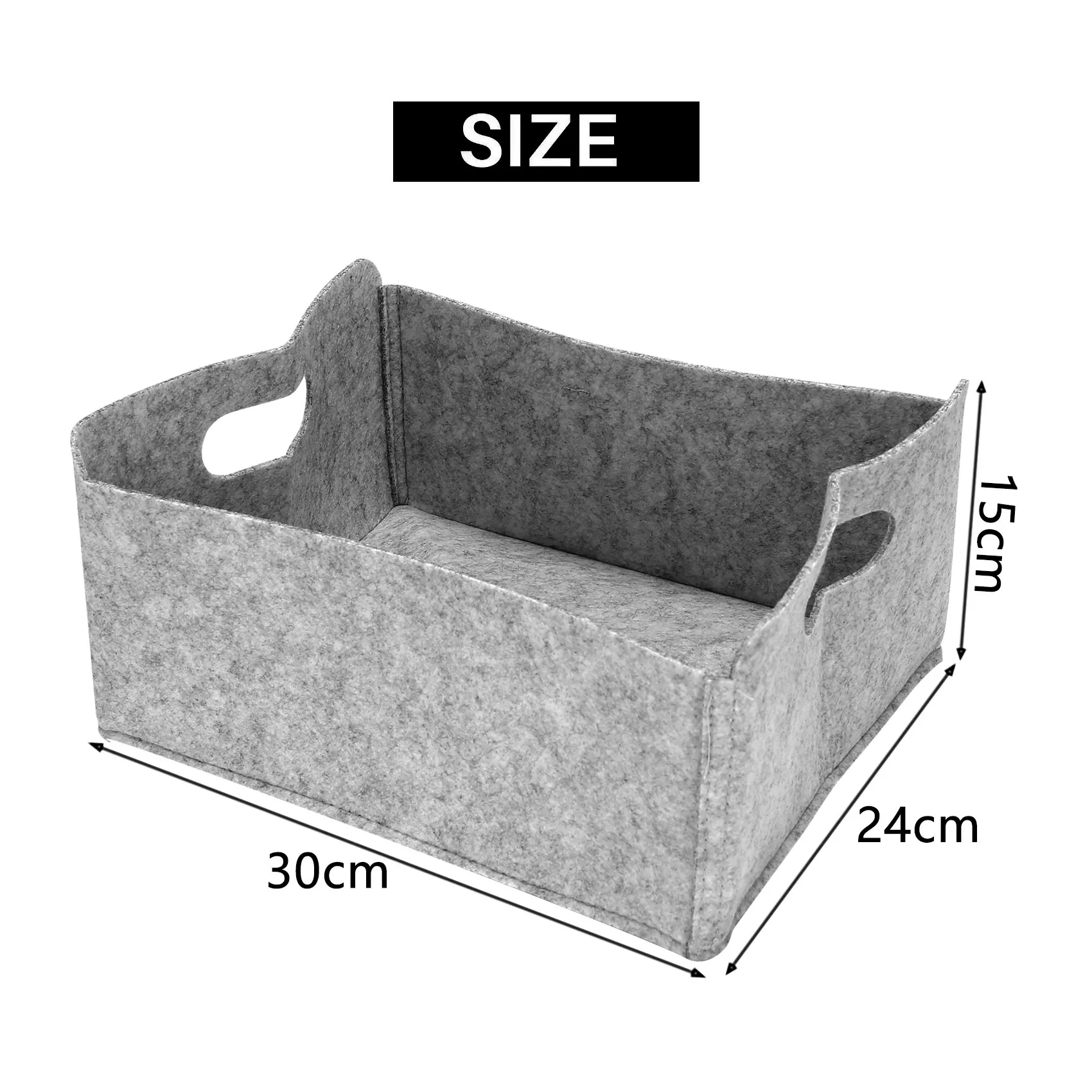 Y39A-2Pcs Felt Storage Basket/Bin With Handles, Collapsible & Convenient Storage Solution