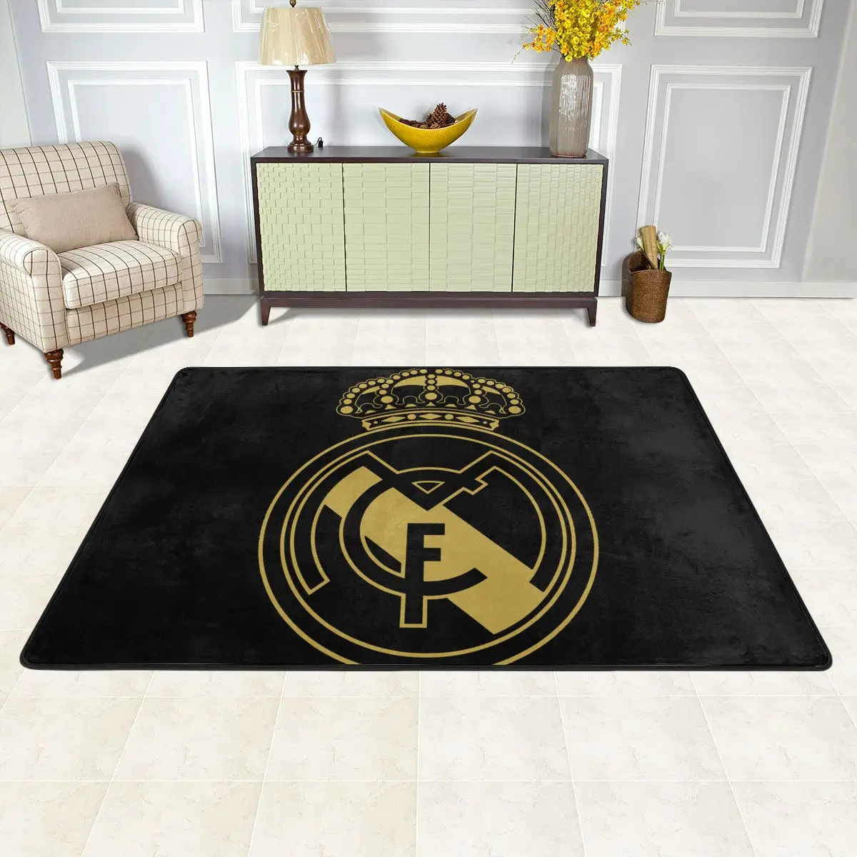 Мадридский ковер с логотипом «Реал», Пушистый Ковер, размер 24x36 дюймов или больше