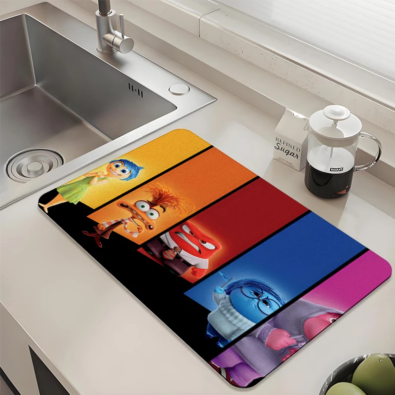 

Disney Inside Out Emotions Drying Mat Non-slip Absorbent Quick Dry Pad for Kitchen Counter