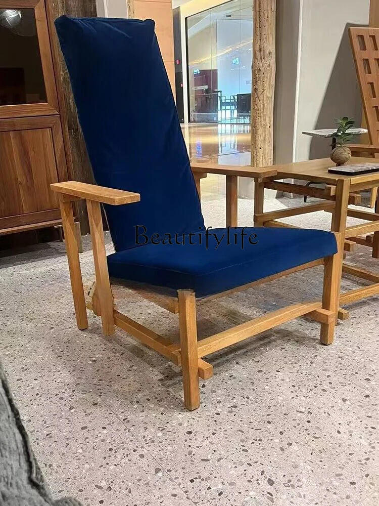 Zhonggu Solid Wood Sofa Chair Balcony Backrest Sofa Leisure Chair