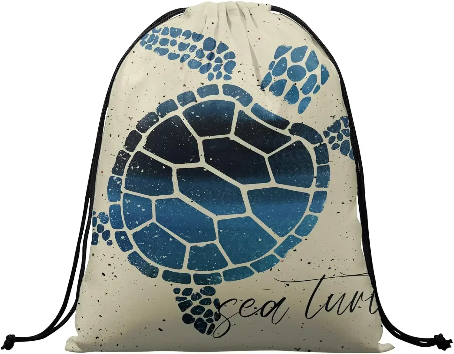 NKX-02 Ocean Theme Draw String Bags Lightweight