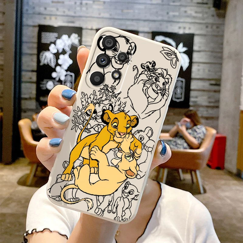 

Disney Lion King Anime Liquid Left Rope For Samsung Note 20 10 A54 A31 A14 A03 A22 A34 A04 A24 Ultra Plus 5G TPU Phone Case