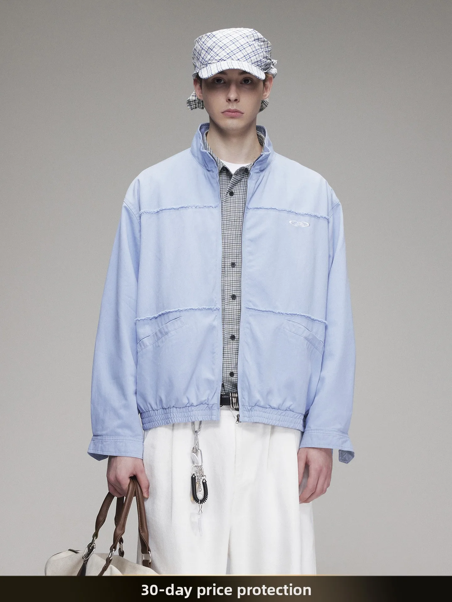 

American Retro Deconstructed Patchwork Stand Collar Workwear Jaet Autumn Casual Versatile Couple's Outerwear