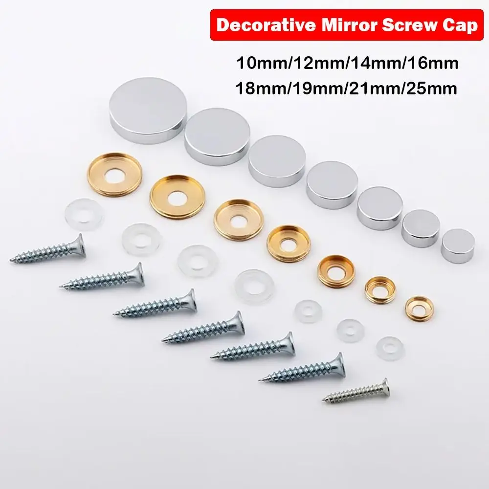 Home Improvement Copper Screws Decorative Cap Silver Multiple Sizes Decoration Screw Covers Mirror Fixing Nails Mirror