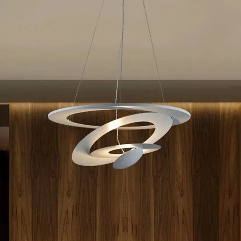 nordic spiral pendant light pirce designer anel branco luz cozinha ilha luz sala de estar e sala de jantar 01