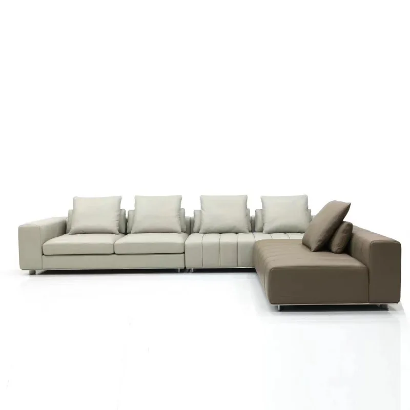 Italian minimalist piano key sofa villa large flat floor special-shaped simple wind corner straight row combination sofa