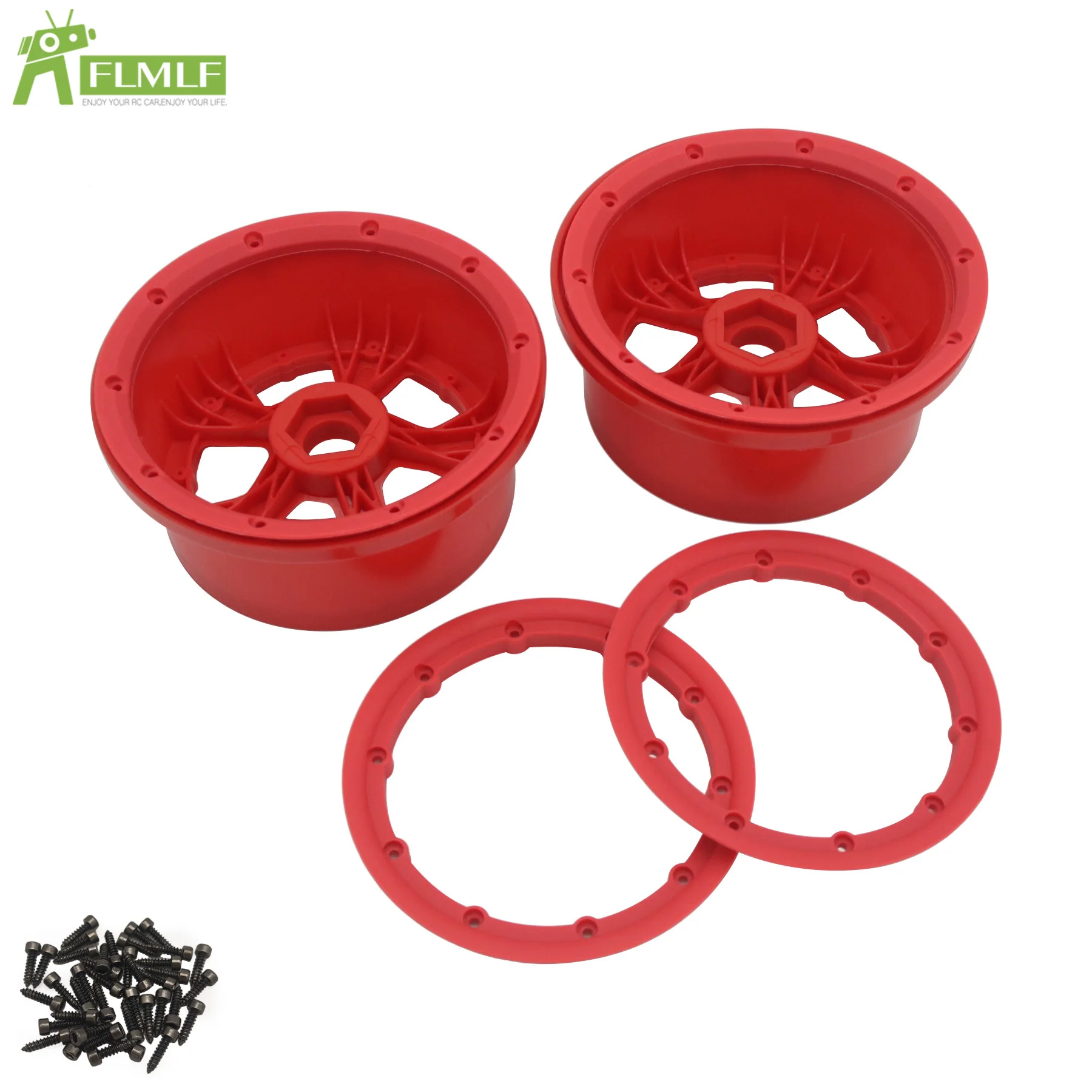 Nylon Front Rear Same Wheel Hub With Beadlock Ring Set Fit for 1/5 Losi 5ive T ROFUN ROVAN LT KM X2 V5 DTT FID Rc Car Parts