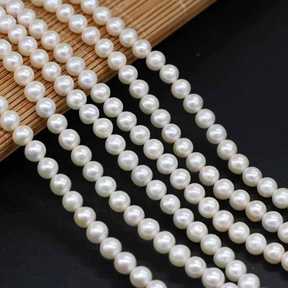 Natural Freshwater Pearl Beads Round Shape isolation Loose Beads For jewelry making DIY necklace bracelet accessories 7-8mm