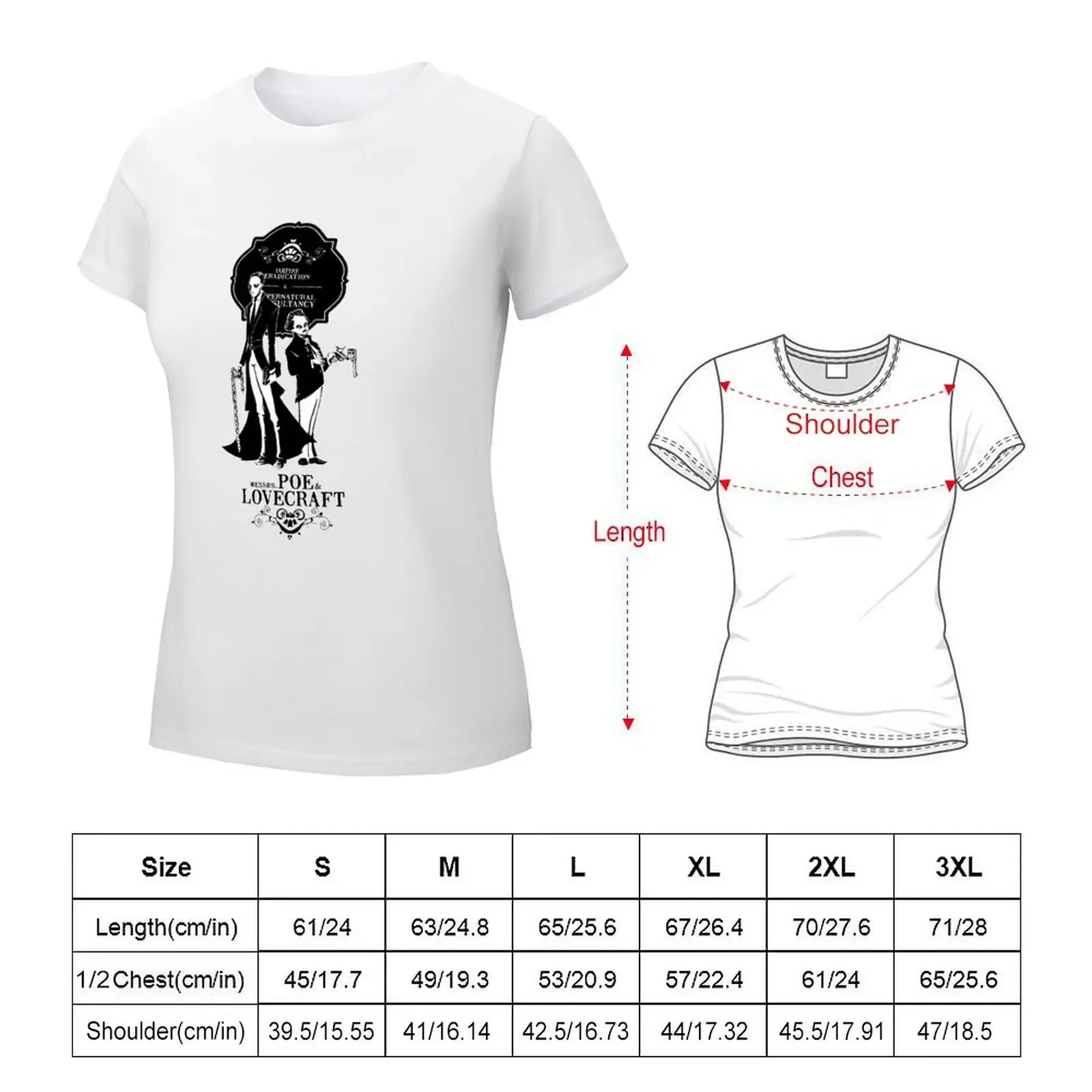 Poe & Lovecraft: Vampire Hunters T-shirt cute clothes Aesthetic clothing white t-shirts for Women