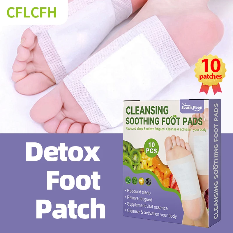 

Foot Detox Patch10pcs Deep Cleaning Soothing Stress Relief Feet Pads Body Toxin Detoxification Slimming Natural Wormwood Sticker