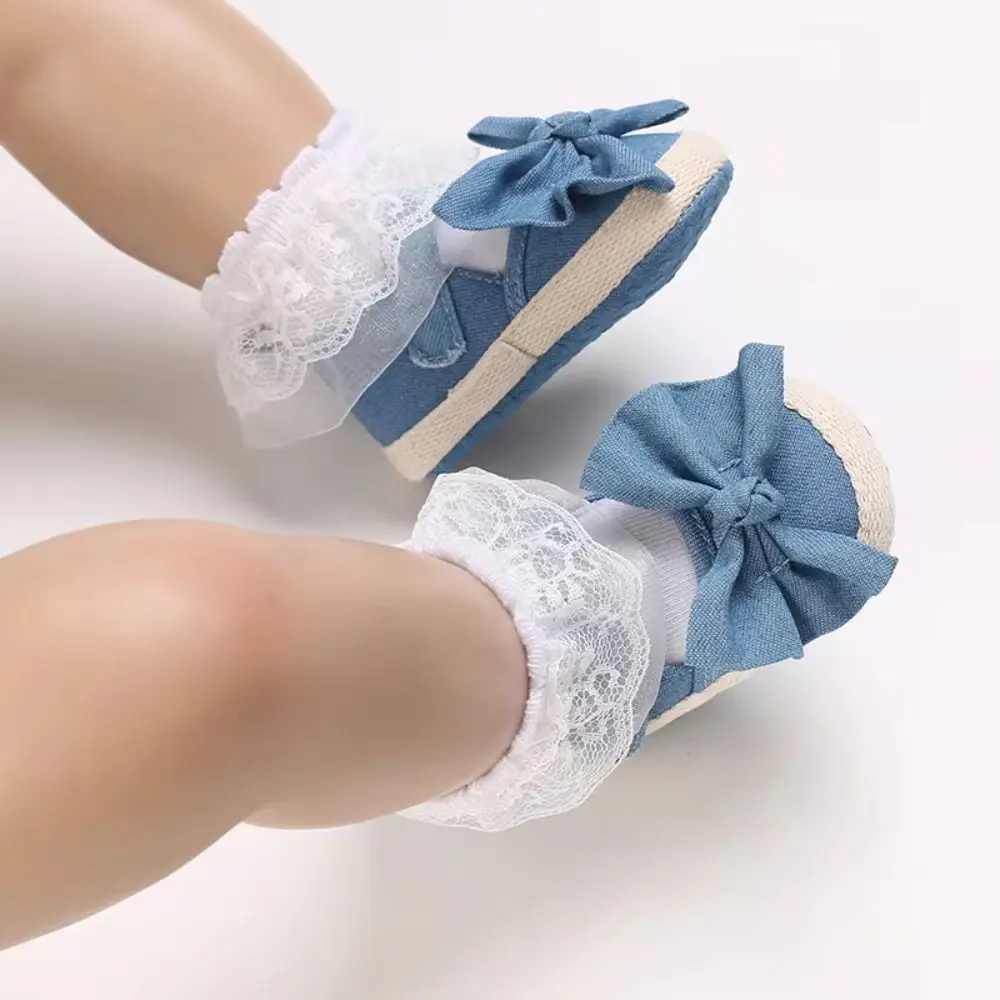 

Soft Soles Baby Girls Shoe Non-slip Bowknot Butterfly Knot Shoes Cloth Sole Anti-slip Princess Shoes Newborns Crib