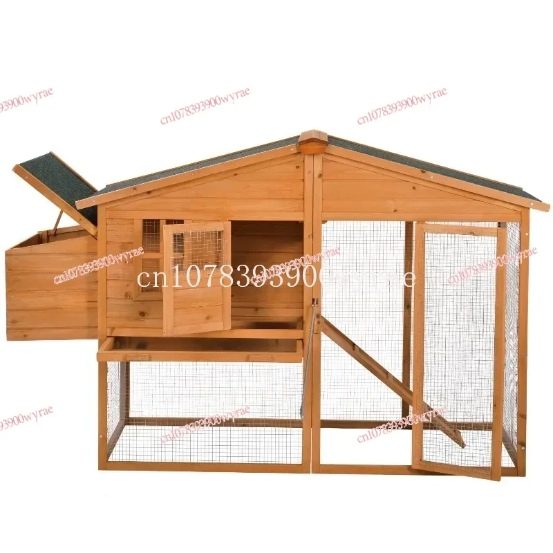 Large wooden chicken coop, small animal house, rabbit coop with tray and ramp