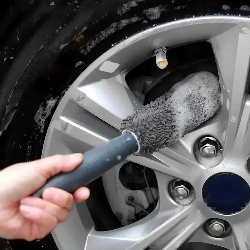 1/2Pcs Microfiber Car Rim Brush Wheel Cleaning Brush For Alloy Wheels Tire Detailing Brush Auto Wash Cleaning Tool