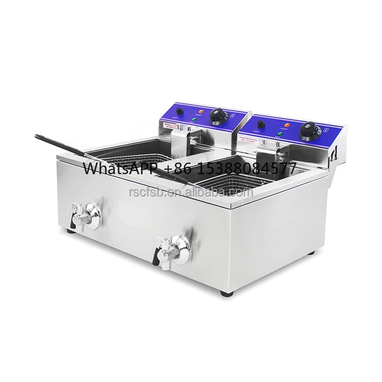 

Restaurant Kitchen Equipment Stainless Steel Electric Deep Fryer Machine 220-240V 3KW with Oil