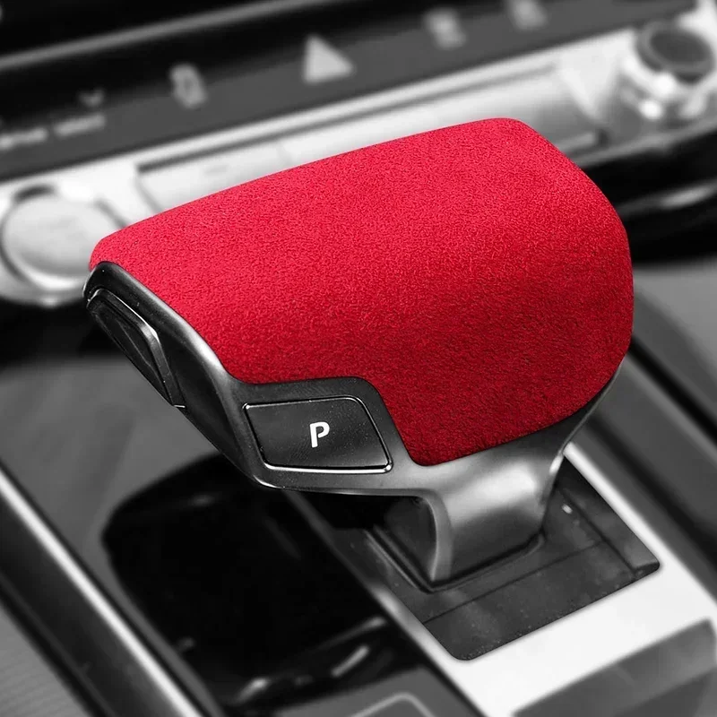 For Audi A8 D5 4n Q8 4m 2018 2019 Italian Super Suede Overlay Gear Knob Case Gears Protective Cover Decorative Shell Accessories