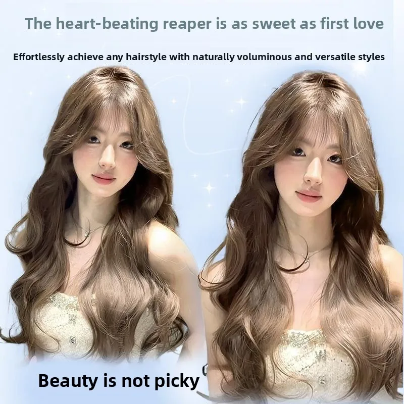 Synthetic Fiber Hair Natural Long Ladies Milk Tea Grey Brown Big Wavy Curly Cosplay Wigs For Women Daily Use Party Full Wig view 2
