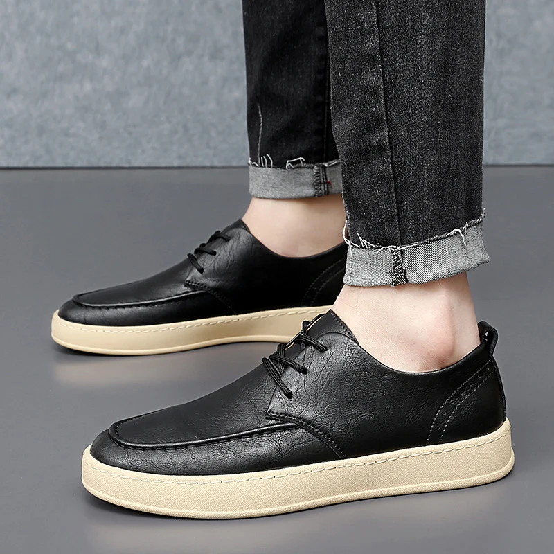 

Leisure Business Men's New Leather Shoes Men's Comfortable lace up for men Outdoor stroll party casual Hot selling shoes