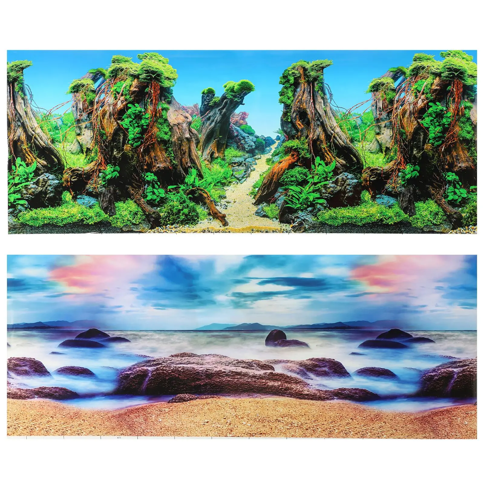 Fish Tank Backgrounds Paper 3D Fish Tank Sticker Aquarium Background Picture Decor Double-sided Aquarium Background Picture