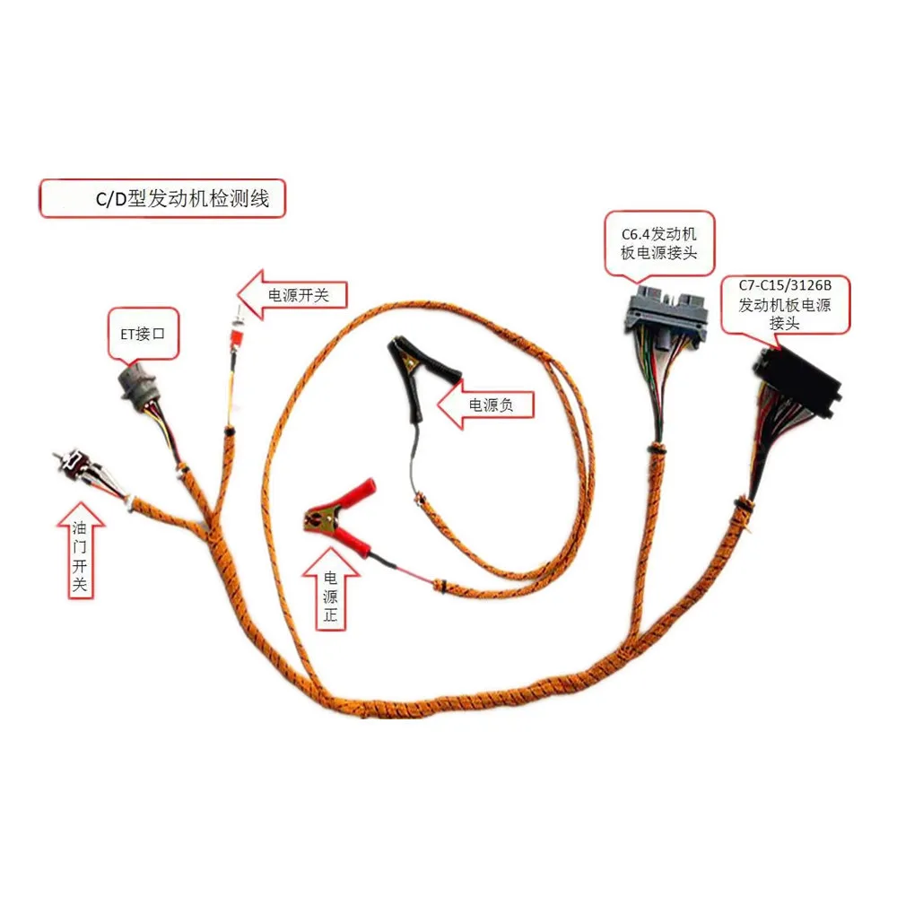 For C D Series C6.4 C7 C9 C11 C15 Engine Start Throttle Detection Test Harness Cable Excavator Parts