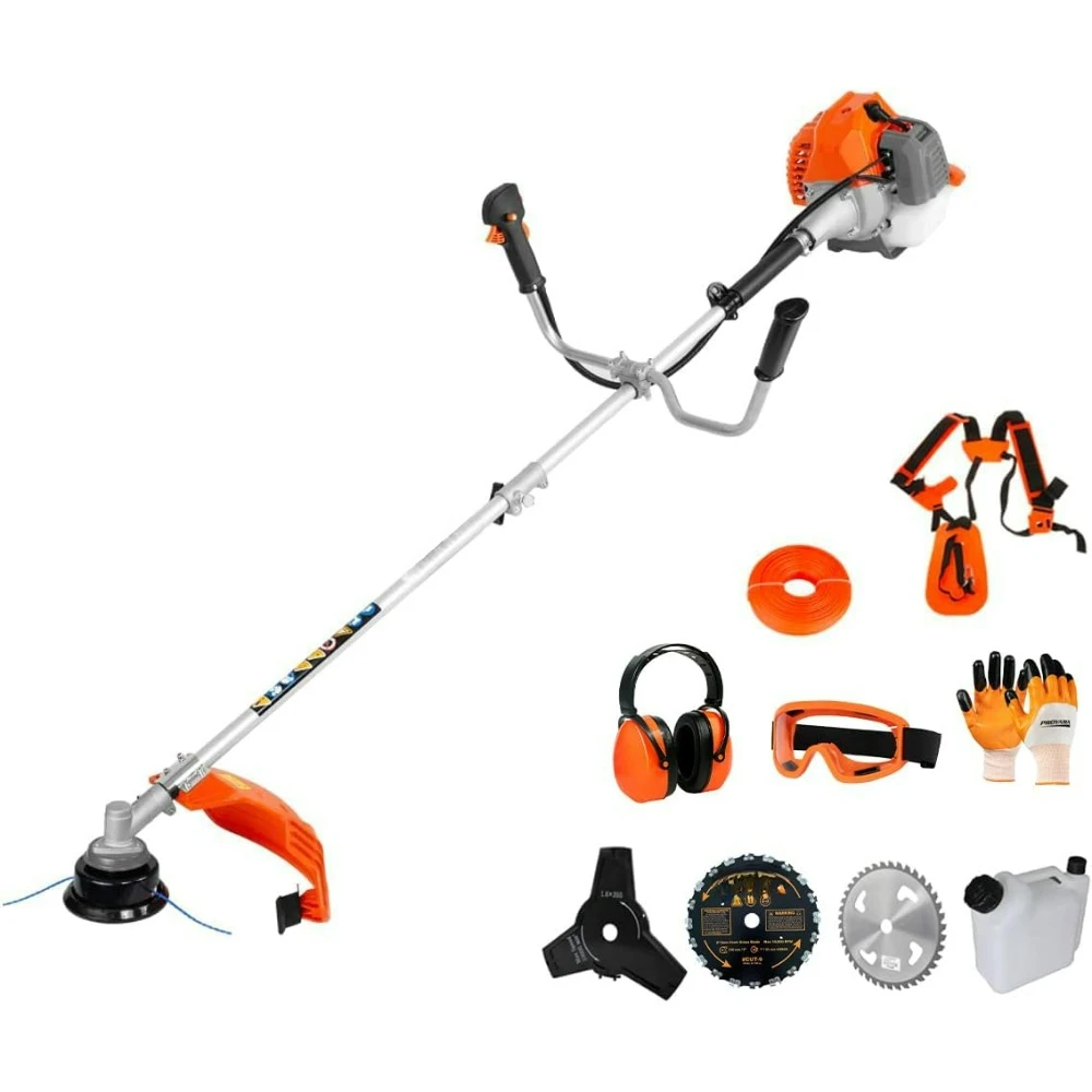 

Weed Wacker, 3 in 1 Weed Eater 42.7cc Gas Powered, Brush Cutter and Gas String Trimmer 2-Cycle Extreme Duty, Grass Trimmer