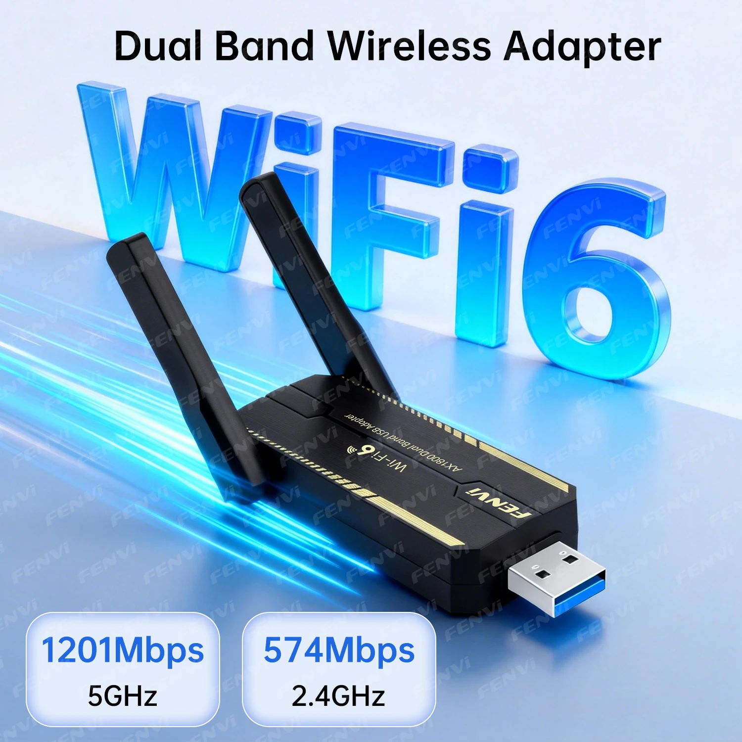 FENVI WIFI6 AX1800 USB Adapter Dual Band 2.4G/5G USB 3.0 Dongle Network Card Wireless Adapter Receiver MU-MIMO Driver Free