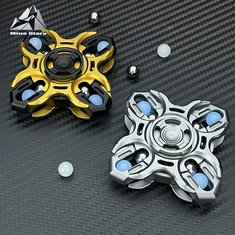 Diapason in alluminio Giroscopio EDC Fidget Spinner Perline luminose Collegamento Rotante Agitarsi Giocattoli Alleviare l'ansia e rilassarsi Strumenti