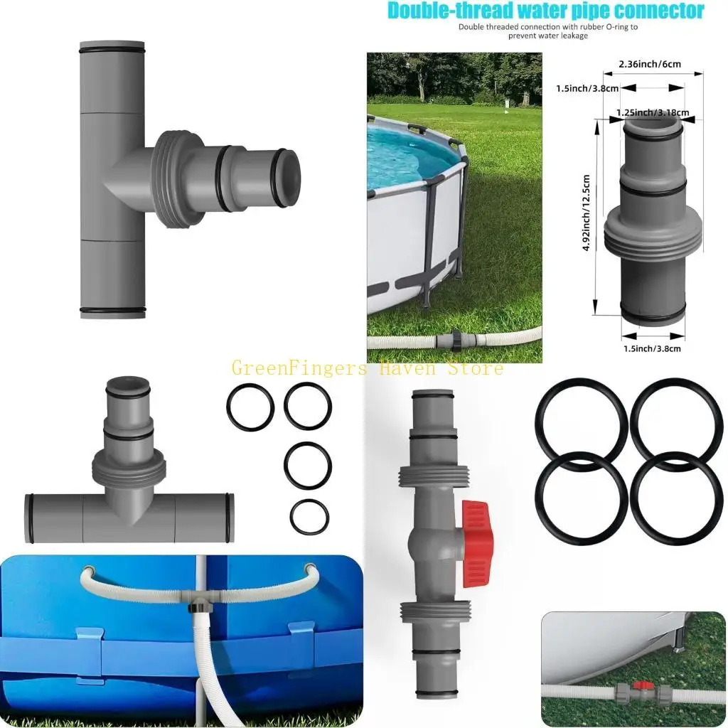 F68D Swimming Pools Hose Coupling Adapter Replacement Plastic Connector Pool Replacement Pipe Joint Easy to Install