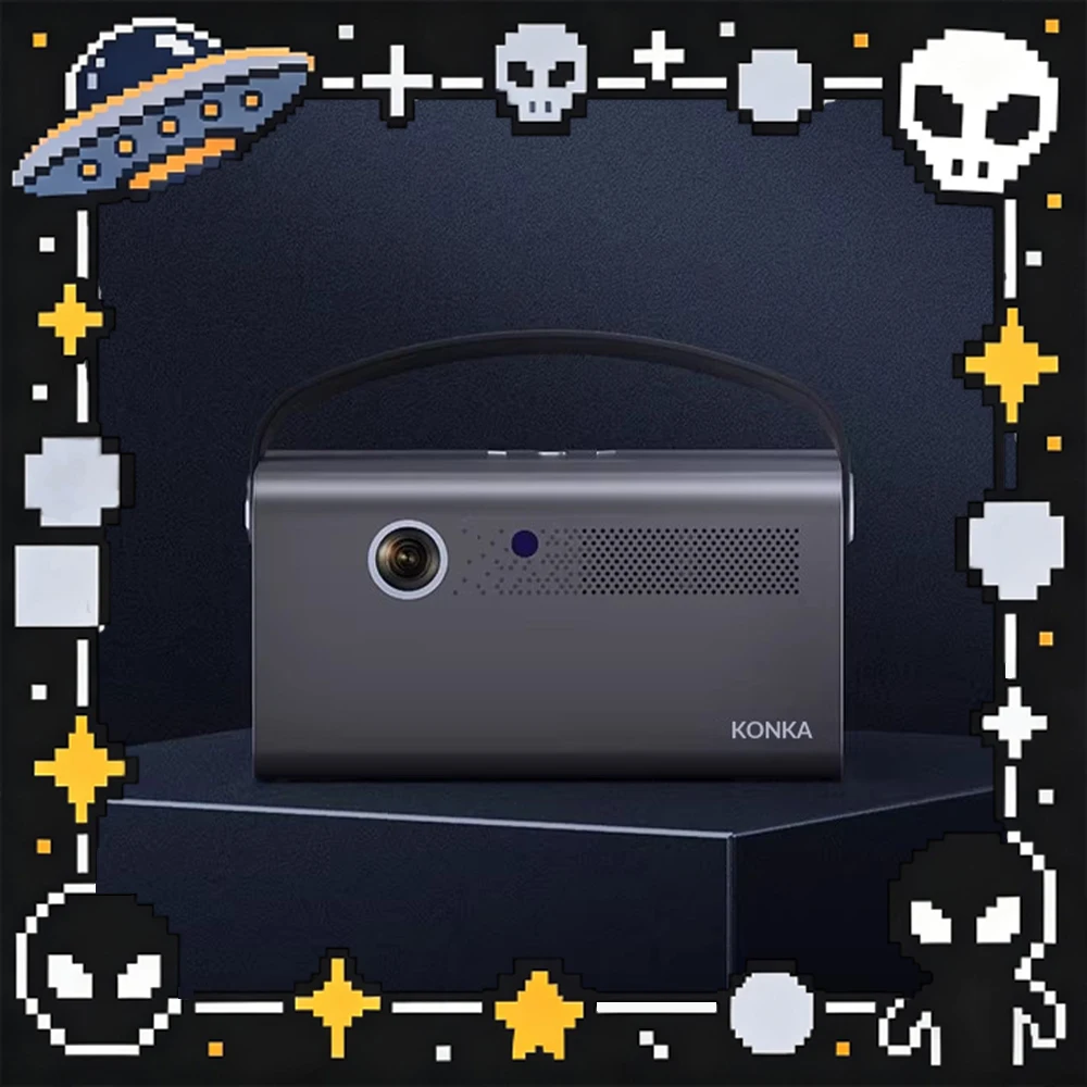 

Проектор KONKA S3 1080P, 1000 ANSI люмен, с высокой контрастностью, поддержкой четырехсторонней коррекции, автофокусом, Bluetooth, идеально подходит для подарков
