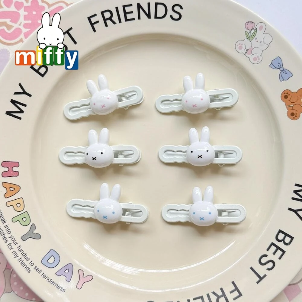 Miffy Hair Clips Cute and Sweet Girl Duckbill Clips Girl Side Bangs Clips Student Cartoon Kawaii Back-To-School Gifts
