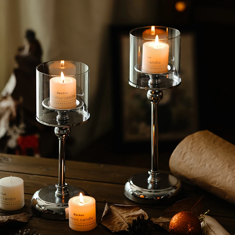 Vintage candle holders, aromatherapy candles, household candles, dinner props, romantic decorations, candle stands, table