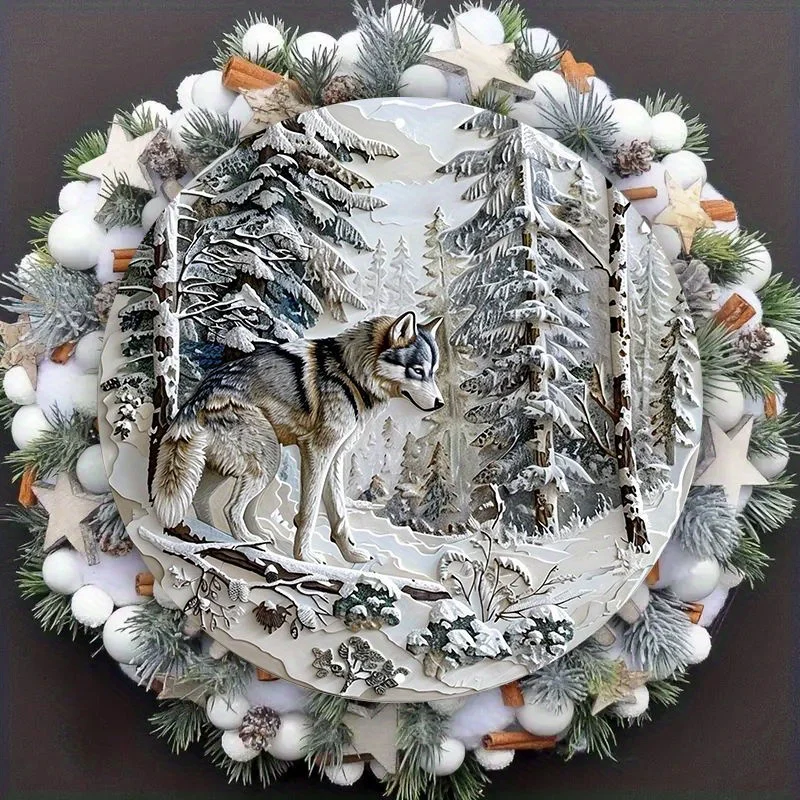 

Alaskan Husky in Forest Scene Aluminum Wall Art, Weather-Resistant Metal Decor with HD Printing, Round, Outdoor and Indoor Sign