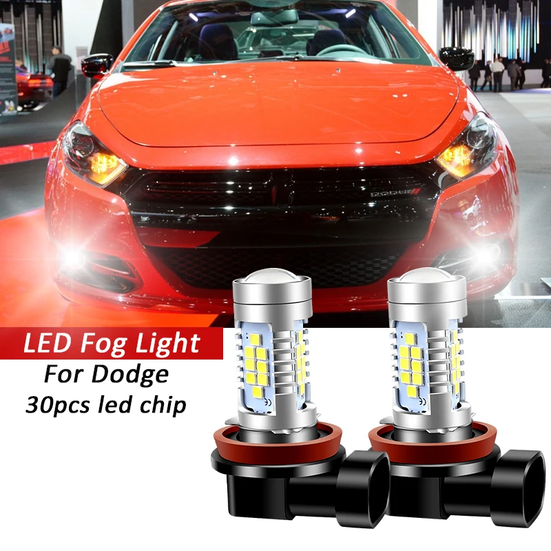 2pcs LED Fog Light Bulb Lamp Canbus H8 H11 White Crystal Blue For Dodge Dart 2012-2016  Challenger 2017-2019 Durango 2015-2019